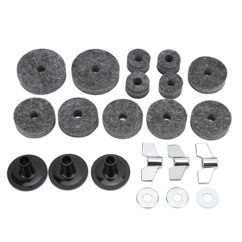 Kit hardware per piatti – 21 pezzi, manicotti in feltro e dadi a farfalla per clutch Hi-Hat, grigio 1