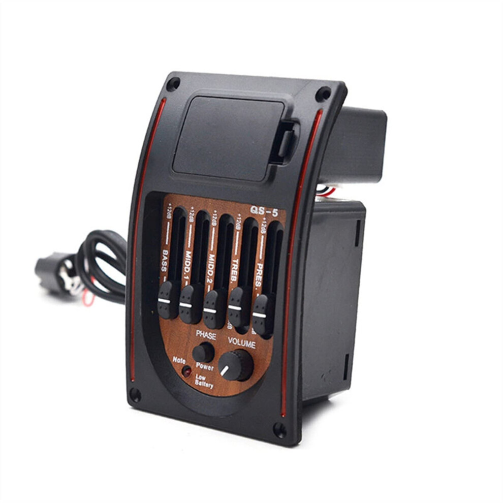 5 Band Acoustic Guitar Eq Equalizer Tuner With Piezo Pickup For Folk Guitars Without Endpin Cover 6276012530079