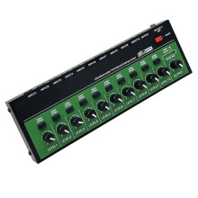 10-Channel Sound Mixer Mix Board with Monophonic Functionality for Recording and Broadcasting, Enhanced Music Effects
