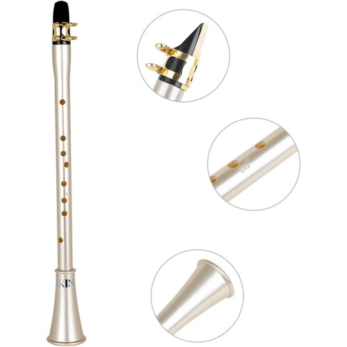 E Flat Saxophone Beginner Instrument in ABS Resin, Compact Practice Sax for Students, Easy to Learn Woodwind Music Tool 2