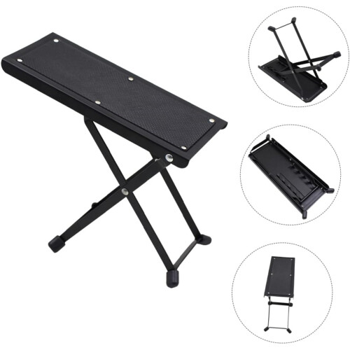 Guitar Foot Stool Sturdy Durable Foldable Design Adjustable Height for Comfortable Playing Position 1