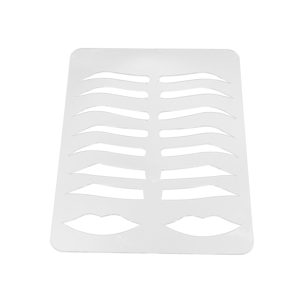 Reusable PVC Eyebrow & Lip Stencil Kit, 215x146mm, Bendable