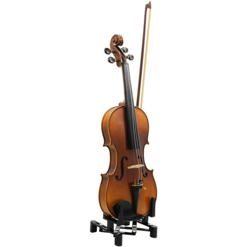 Violin Stand with Folding Hooks, Adjustable Floor Holder for Display and Storage, Suitable for All Violin Sizes 1