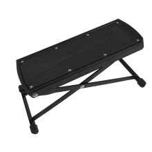 Guitar Footstool with Non-Slip Pads, 6-Gear Height Adjustment, Sturdy Metal Design for Professional Musicians
