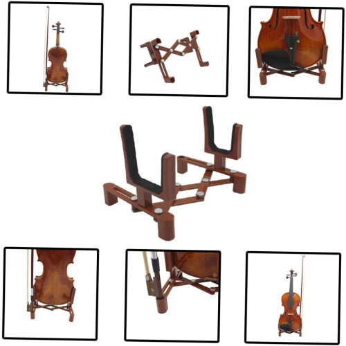 Lightweight Violin Rack Folding Stand for Easy Storage, Adjustable Height, Portable Design, Suitable for All Violin Sizes 1