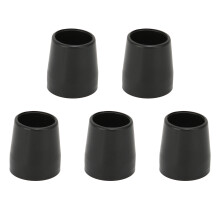 Crutch Foot Pads 5 Pack Thick Rubber Rubber Cane Tips for Walking Stick Black