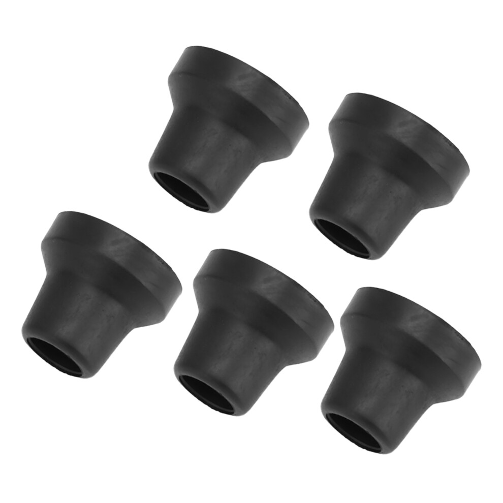 Black 5Pcs 16Mm Rubber Crutch Tips Non Slip Replacement For Canes