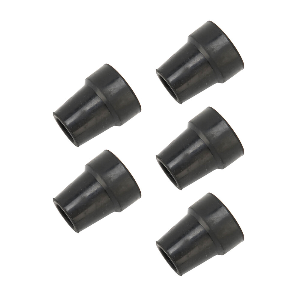 Black Rubber Crutch Tips 5Pcs 0.7 Inch Replacement Accessories For Cane Support