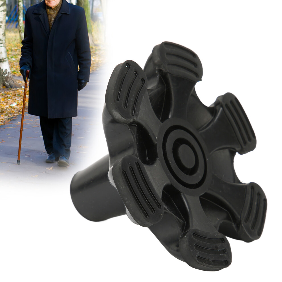 Durable 19mm Rubber Crutch Tips with 6 Pillar Nonslip Design for Walking Sticks