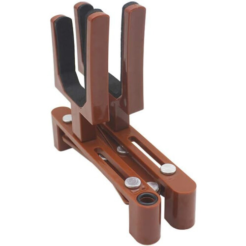 Violin Stand Bracket, Foldable Lightweight Support for Any Size Violin or Viola, Brown Plastic Design 1
