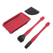 4Pc Set Manual Gluer Woodworking Glue Brush Tool Kit Soft Silicone Brushes for Carpentry Coating and Finishing