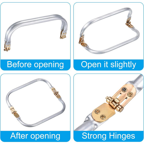 Metal Purse Frame 5Pcs Rectangle Lock Clasp Bag Hardware, 5 Sizes for DIY Sewing Craft Projects 1