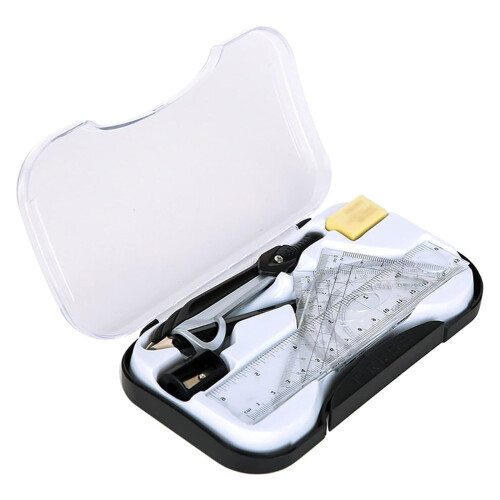 Geometry Set Protractor Compass Drafting Tools Professional Drawing Tool Set Multi-Function Math Compass for Geometric Drawing