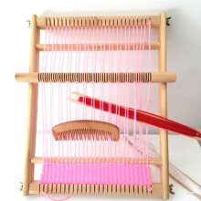 Wooden Weaving Loom for Kids and Beginners, 15.7 x 11.4 x 1.4 Inches, DIY Weaving Art for All Skill Levels