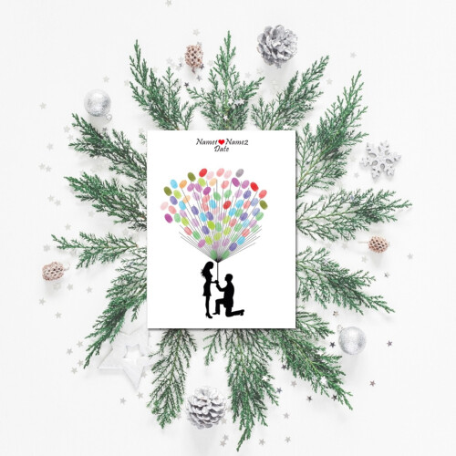 DIY Groom and Bride Pattern Fingerprint Guest 2
