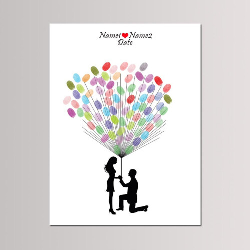 DIY Groom and Bride Pattern Fingerprint Guest 1