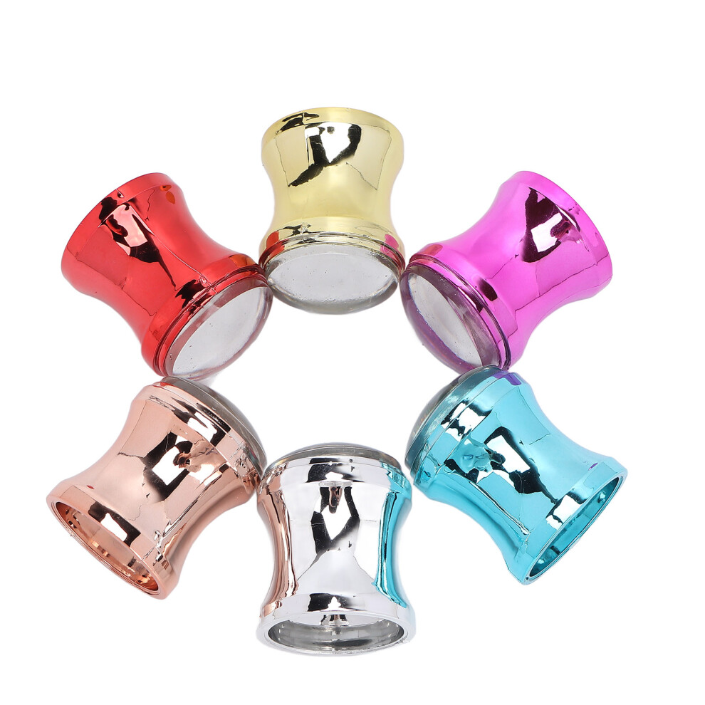 Gold/Red 6Pcs Transparent Silicone Nail Art Stamper Kit, Diy Manicure, 6 Colors