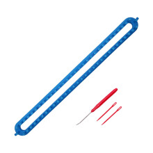 Knitting Loom Set for Shawl and Scarf, 22.8 Inch Blue Plastic Knitting Board for Easy Crafting and Weaving