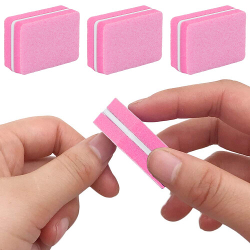 Buffer de uñas mini 30 piezas rosa portátil