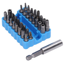 Set di punte per cacciavite a testa di sicurezza, 33 pezzi, codolo esagonale da 1/4 di pollice, per riparazioni domestiche e in officina