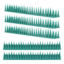 10 piezas de pinchos antipájaros de plástico verde de 36 cm