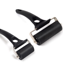 2 Pack Rubber Roller Brayer - 2 Inch & 3 1/7 Inch Ink Roller Tool for Crafting, Printmaking, Stamping, Glue, Vinyl