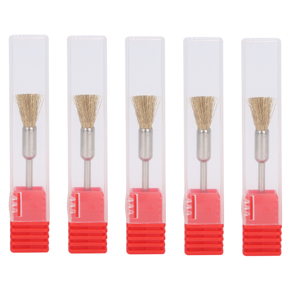 5pcs Nail Drill Bit Cleaning Brush Brass Wire