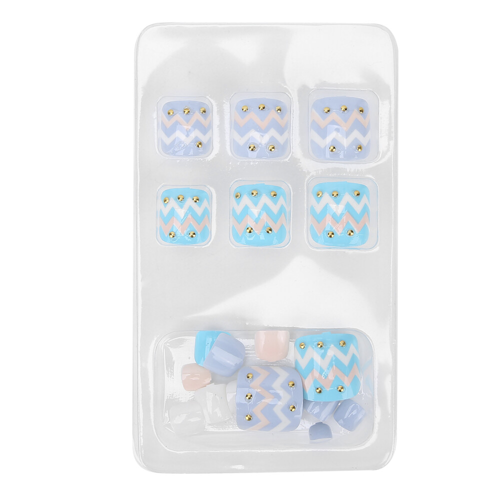 24pcs Artificial Full Cover Toenails Summer False