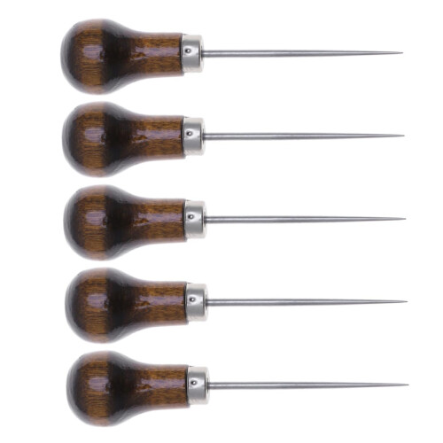 Scratch Awls Scribe Tools Set for Leather Craft and Cookie Decorating - 5 Piece Handsewn Sewing Tools - 2 Sets