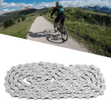 12-Gang Fahrradkette Leichtes Hohles Design 126 Glieder Fahrradkette für Straßen- und Mountainbikes, Silber