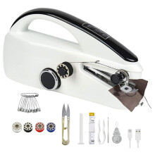 Handheld Sewing Machine for Beginners, Portable Mini Electric Sewing Machine with Two Speed Modes, USB & Battery Operated, Built-in Cutter