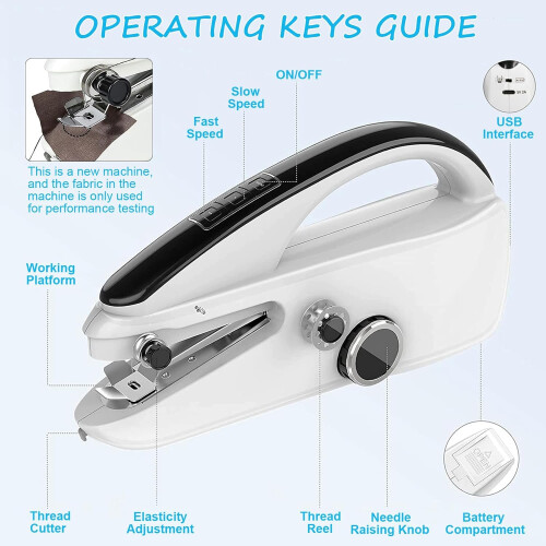 Handheld Sewing Machine Mini Portable Electric for Beginners with Dual Mode Quick Stitching and Accessory Kit for DIY Projects 1