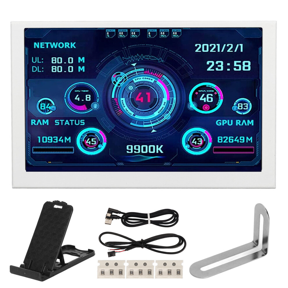 5In Computer Temp Monitor Usb Mini Screen For White 9387669169844