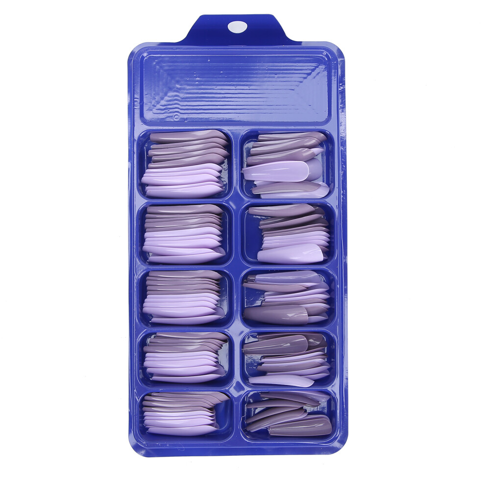 100Pcs Acrylic Nail Art Tips Set Pure Color Full