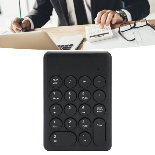 Ergonomic 18-Key Wireless Numeric Keyboard, Black, Model MLD-269