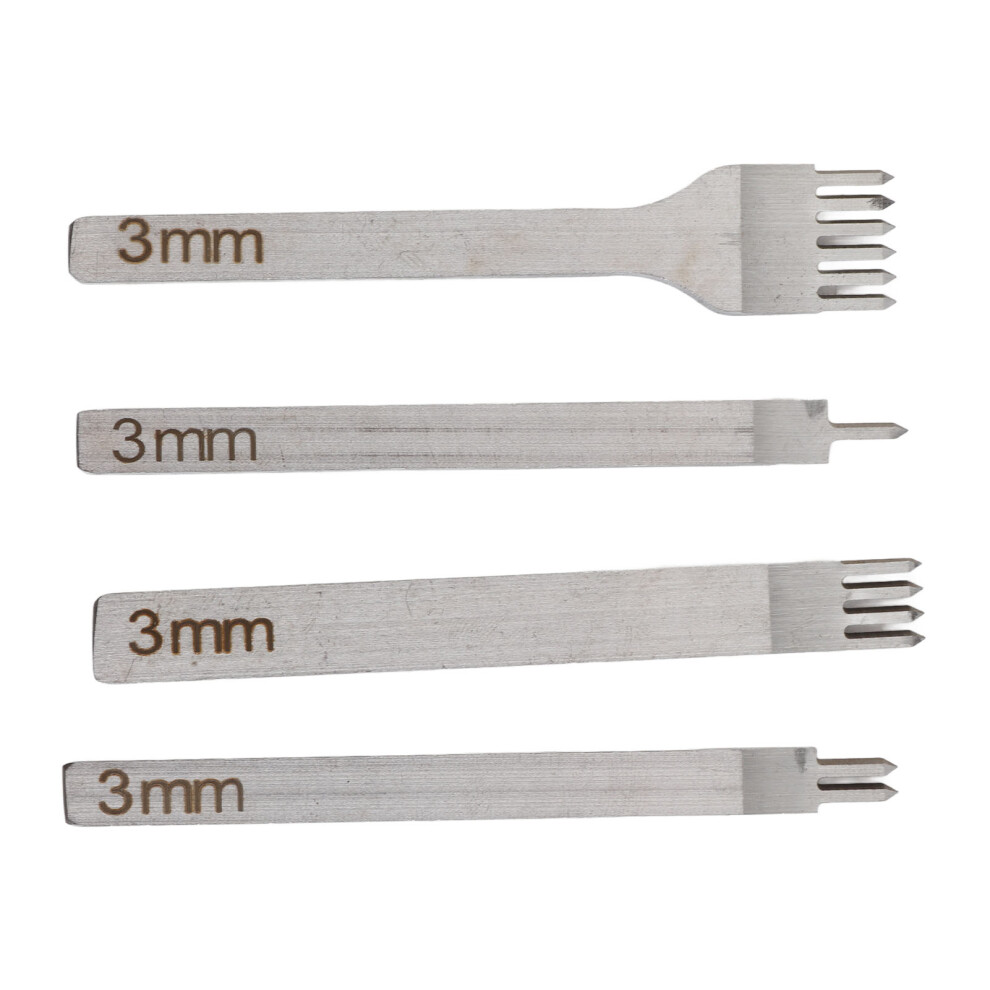 Rhombus Lacing Stitching Chisel Set Leather Punch High Speed Steel 1-6 Prong 8011342590502