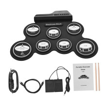 Electronic Drum Pads Roll-up Drum Set for Kids with Built-in Metronome, Portable, Lightweight, Easy to Use