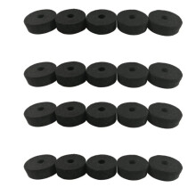 20 Pcs Foam Cotton Cymbal Stand Felts Washers for Drum Kits, 10mm Inner Diameter, Black Drum Accessories Set