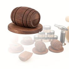(A Suit) Handcrafted Wooden Barrel Smoker & Whiskey Seasoning Tool, Recycled Wood for Whiskey Decanting, Mixing & Aeration