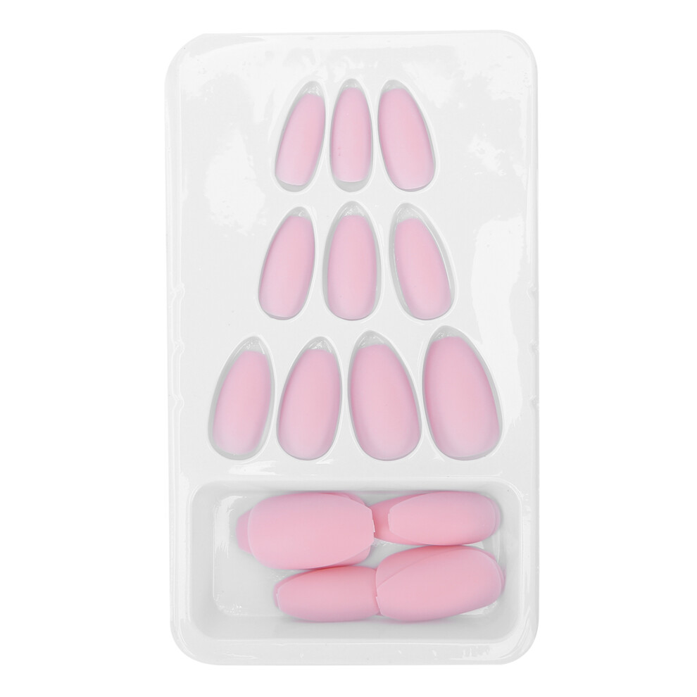 24Pcs Nail Art Tips Set Matte Pure Color