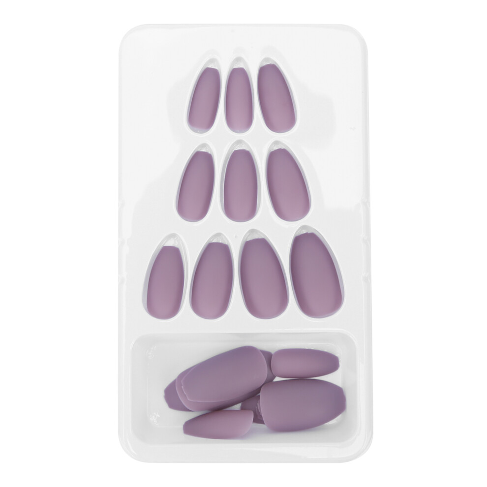 24Pcs Nail Art Tips Set Matte Pure Color