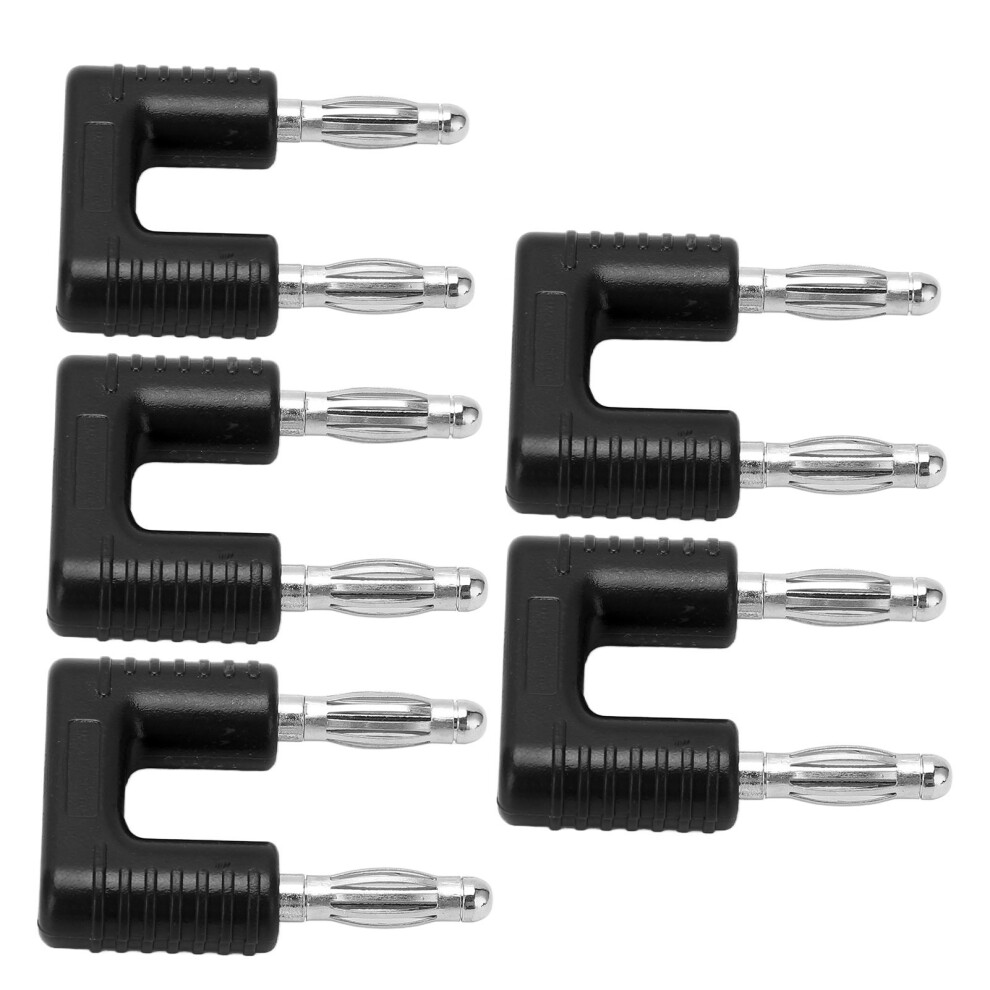 5 Pack J.20004 Banana Dual Plug 19Mm Spacing Copper Nickel Black Finish 9341342596938