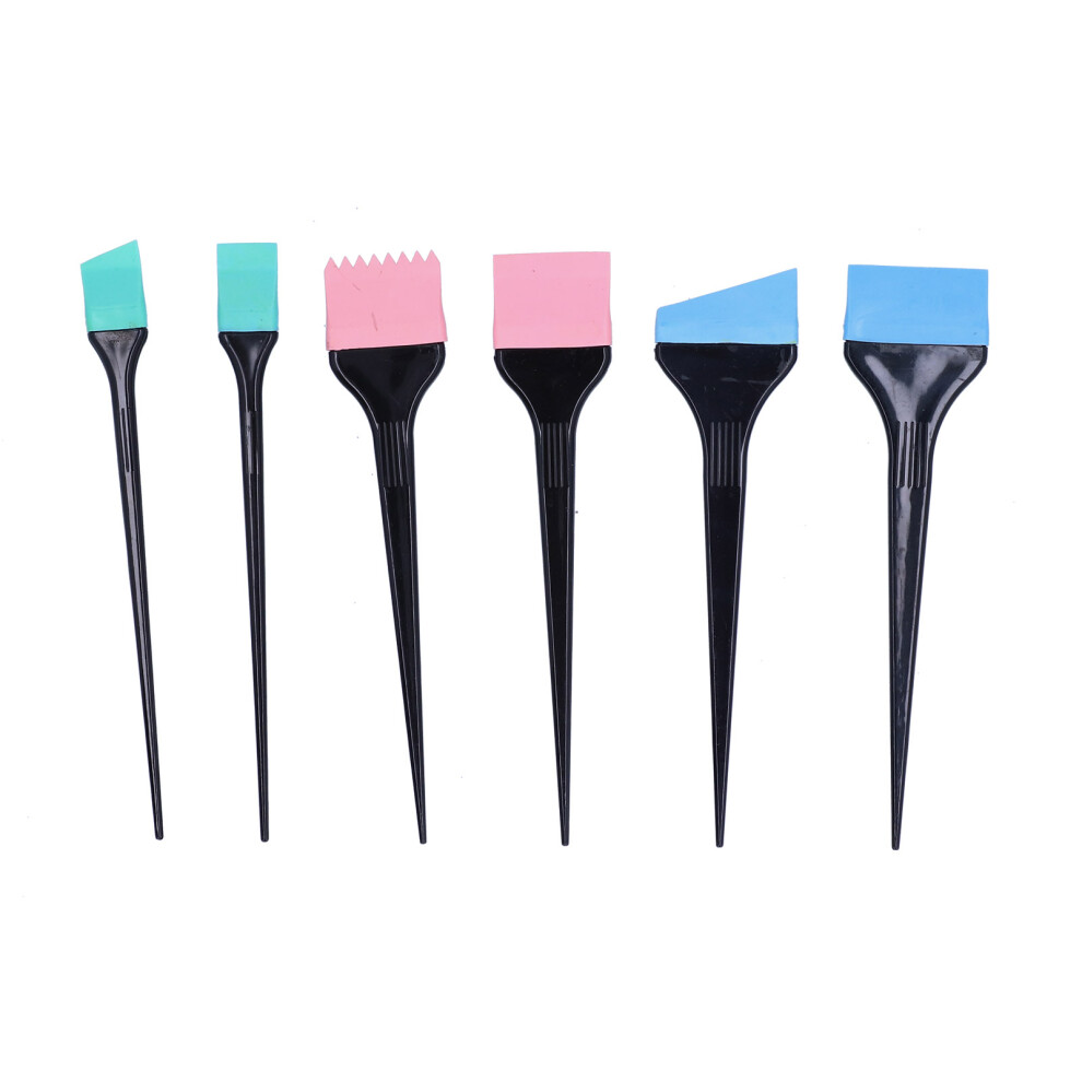 6pcs Silicone Hair Dye Brush Home Barber Shop Hair