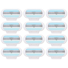 12Pcs Women's Razor Blade Refills 3 Blade
