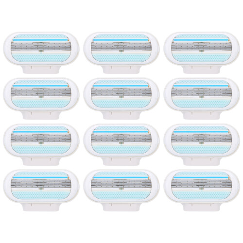 12Pcs Women's Razor Blade Refills 3 Blade