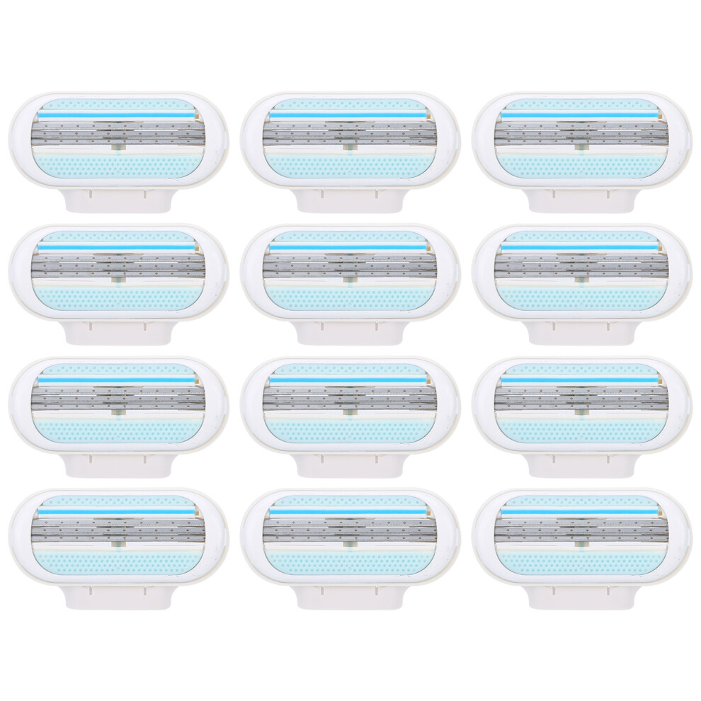 12Pcs Women's Razor Blade Refills 3 Blade