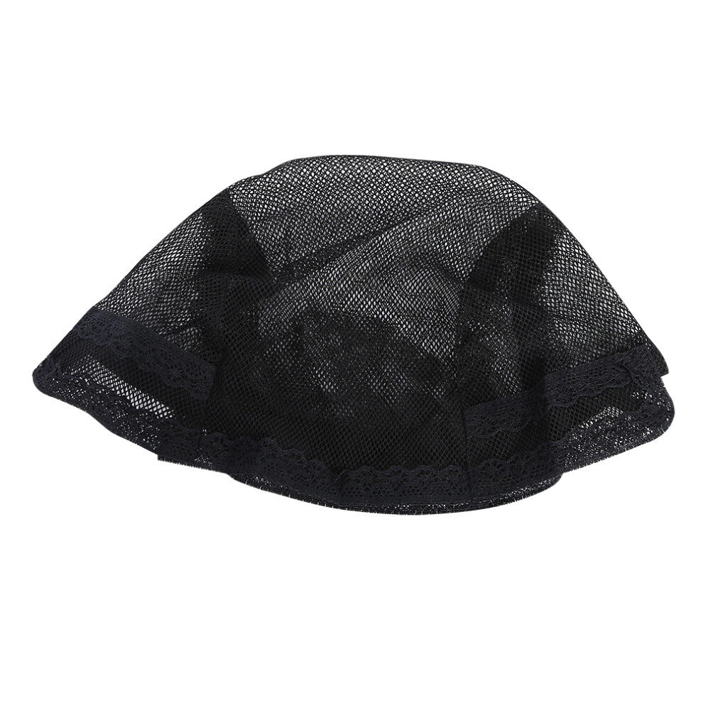 Unisex Black Hairnet Wig Cap Elastic Dome Hair Mesh With