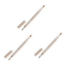 3 Pcs Retractable Lip Makeup Applicator Brush Set for Smooth Lipstick Application and Precise Color Control