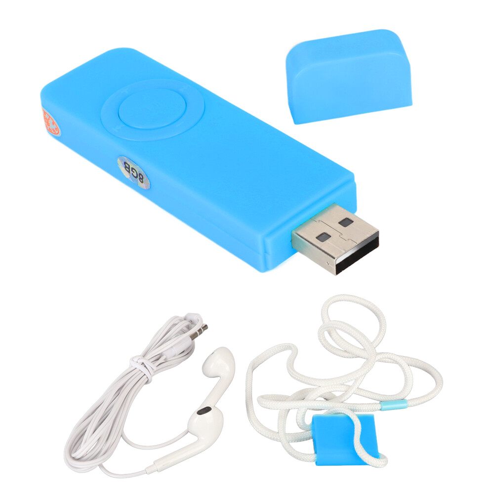 Mp3 Player 8Gb Memory 64Gb Expandable Usb Flash Blue 9387669189200