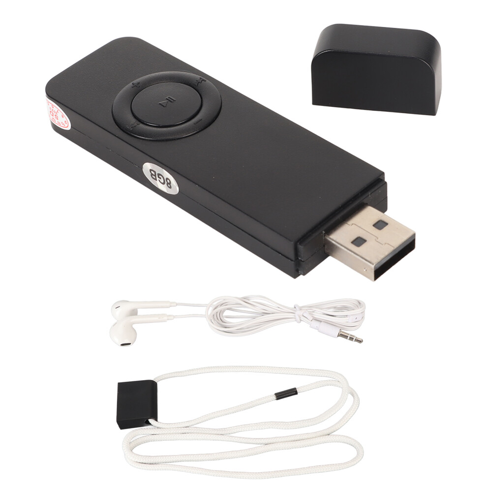 Mp3 Player 8Gb Memory 64Gb Expandable Usb Flash Black 9387669189347